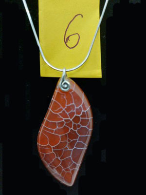 Pendentif bélière avec pierre naturelle agate orange devant article no 6