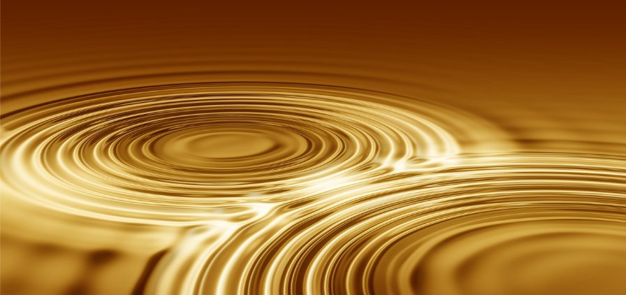 Vagues dorées en mouvement — symbole de l’intuition, de la vision intérieure et de la conscience du chakra du 3ème œil