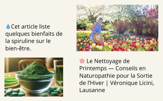 Illustration articles cure détox Véronique Licini Lausanne