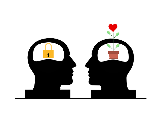 Deux têtes avec des plantes symbolisant les 3 sortes d’empathie — émotionnelle, cognitive, comportementale