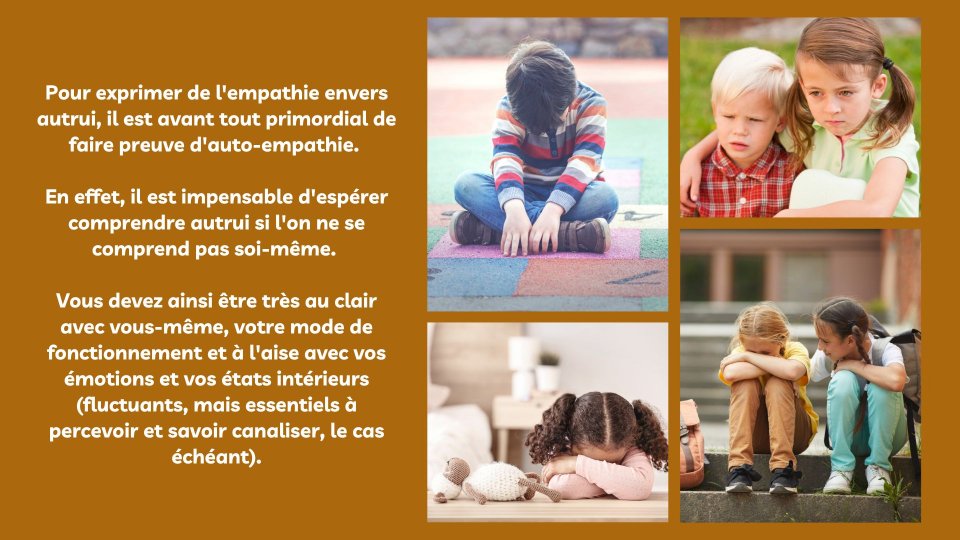 Infographie Quelques caractéristiques d’une personne empathique — écoute, soutien, non-jugement, sensibilité aux émotions des autres