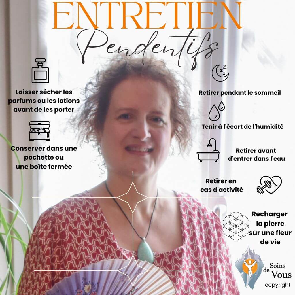 Entretien des pendentifs — pour les pendentifs en lithothérapie à Lausanne avec Véronique Licini