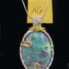 Pendentif fils de cuivre avec pierre naturelle Rubis Fuchsite article no AG devant