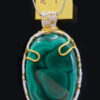 Création en fils de cuivre avec pierre naturelle malachite no 27 devant