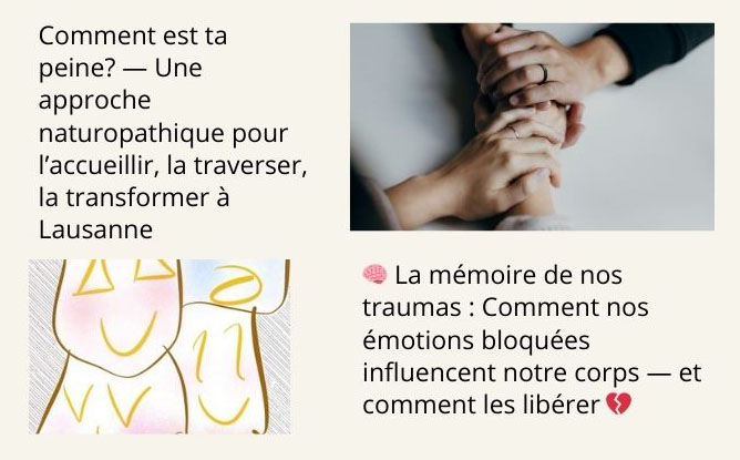 Illustration articles santé mentale, approche holistique, Véronique Licini Lausanne